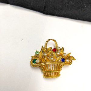 Vtg Gerry's Mayday Basket Brooch